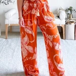 Womens Pants XL Wide Leg Palazzo Flowy Pant Resort Boho Vacation Tassel Maurices